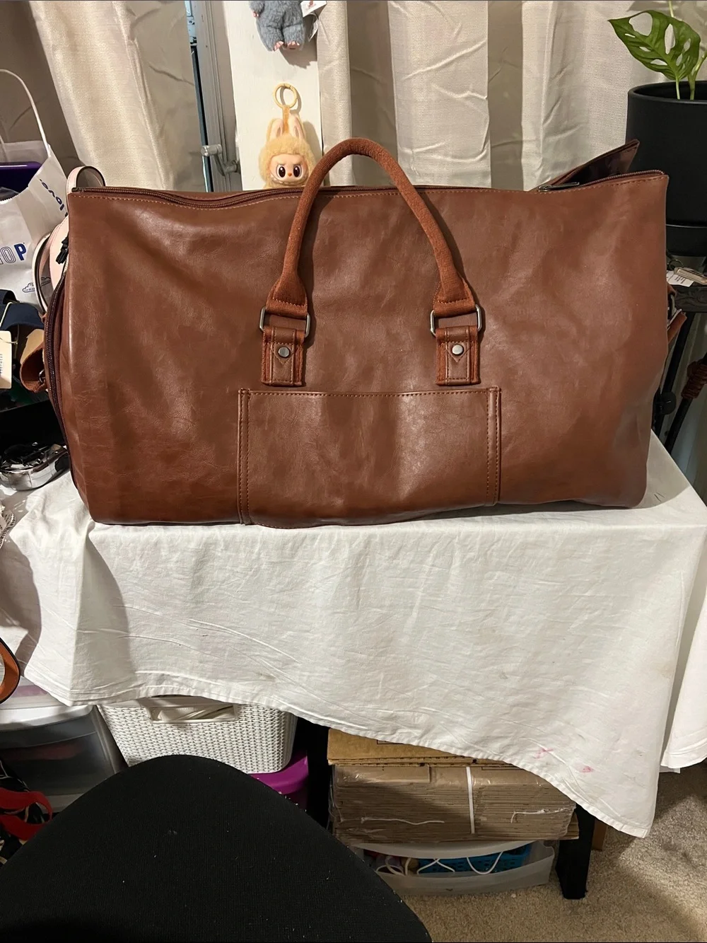 Unbranded Brown Leather Duffel Bag - Classic Weekender